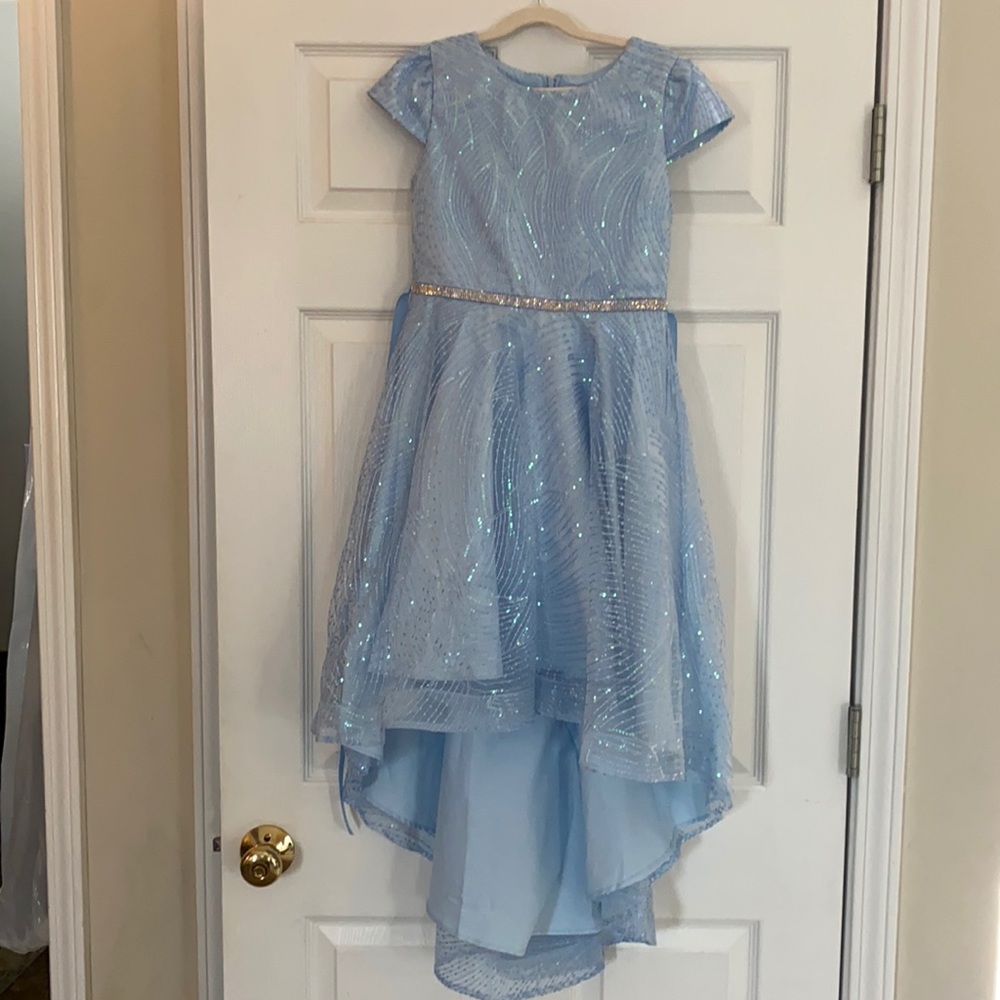 Girls size 12 dress, light blue. Worn once. Smoke free home.